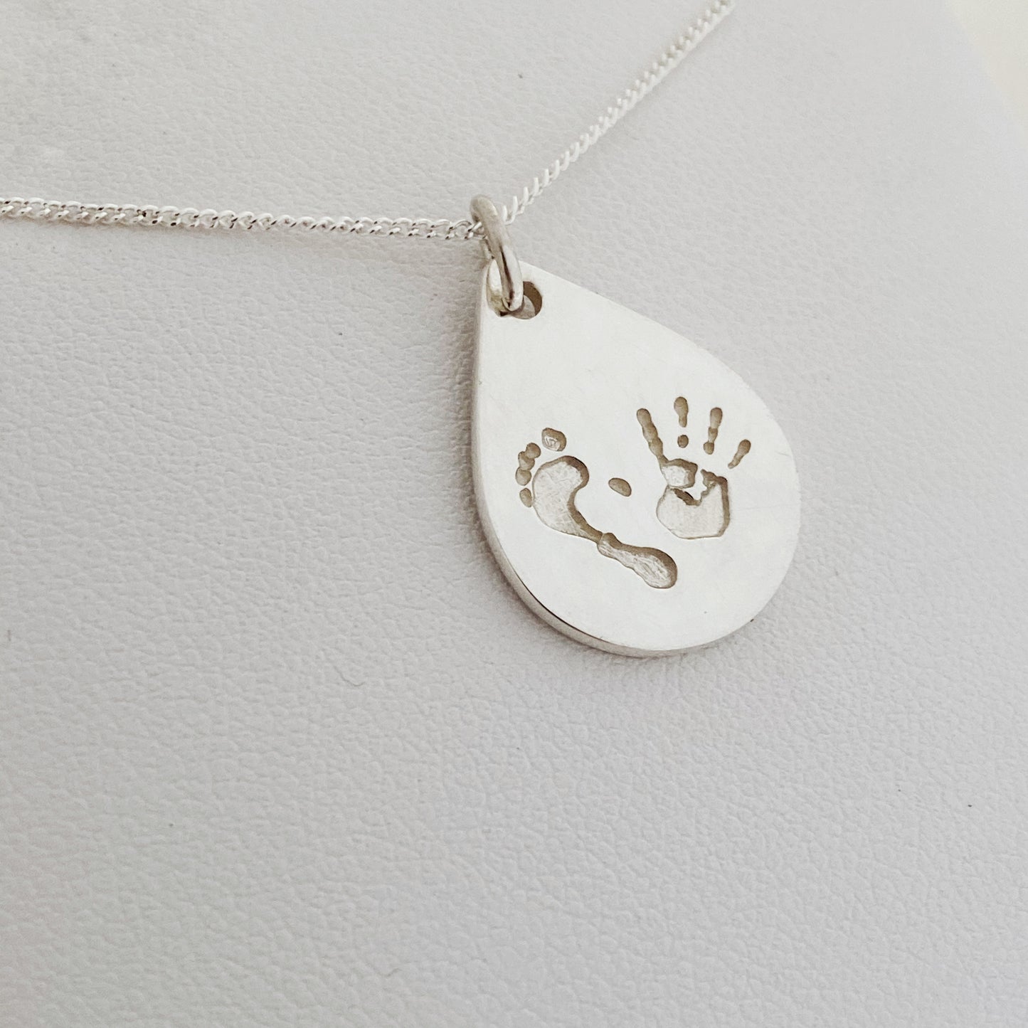 hand and footprint and fingerprinting jewellery, nz made from sterling silver