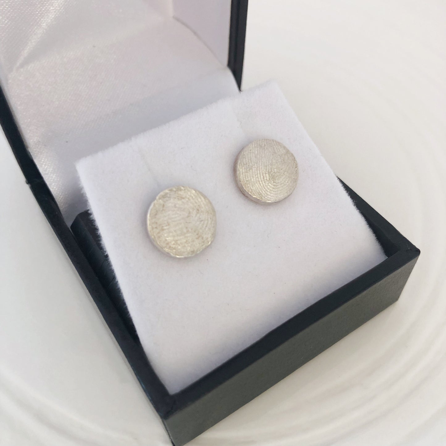 sterling silver fingerprint earrings