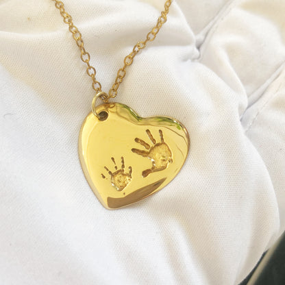 Hand and Footprints - Heart Pendant