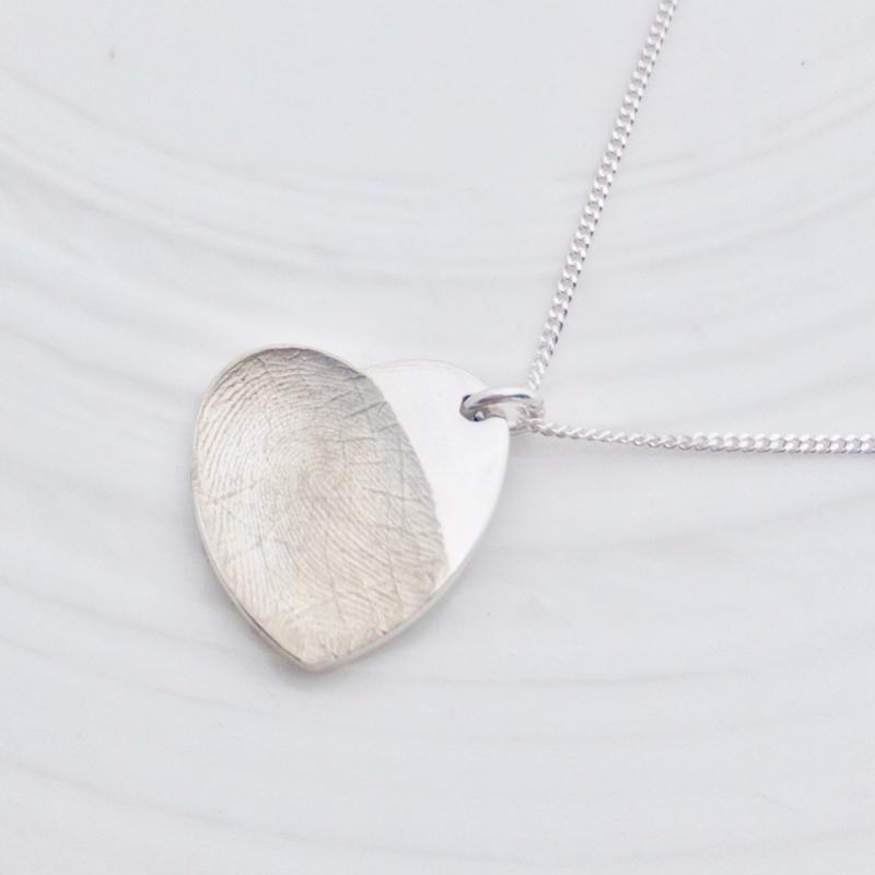 fingerprint bereavement jewellery loss sterling silver pendant