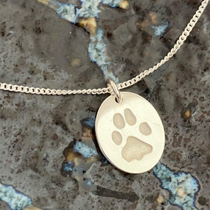 paw print pendant for pets pet loss