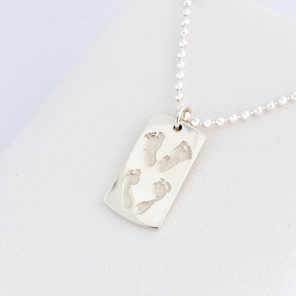 Hand and Footprints - Large Tag Pendant