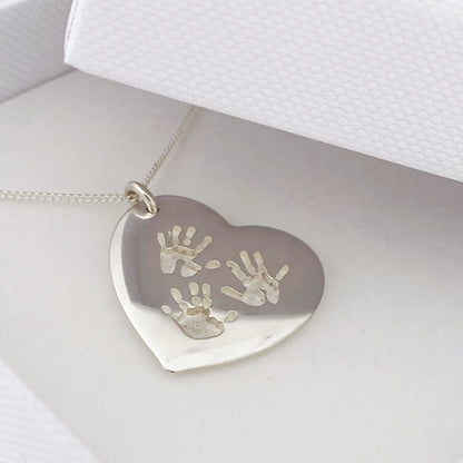 Hand and Footprints - Heart Pendant