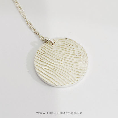 Sterling silver modern fingerprint jewellery nz made and finished