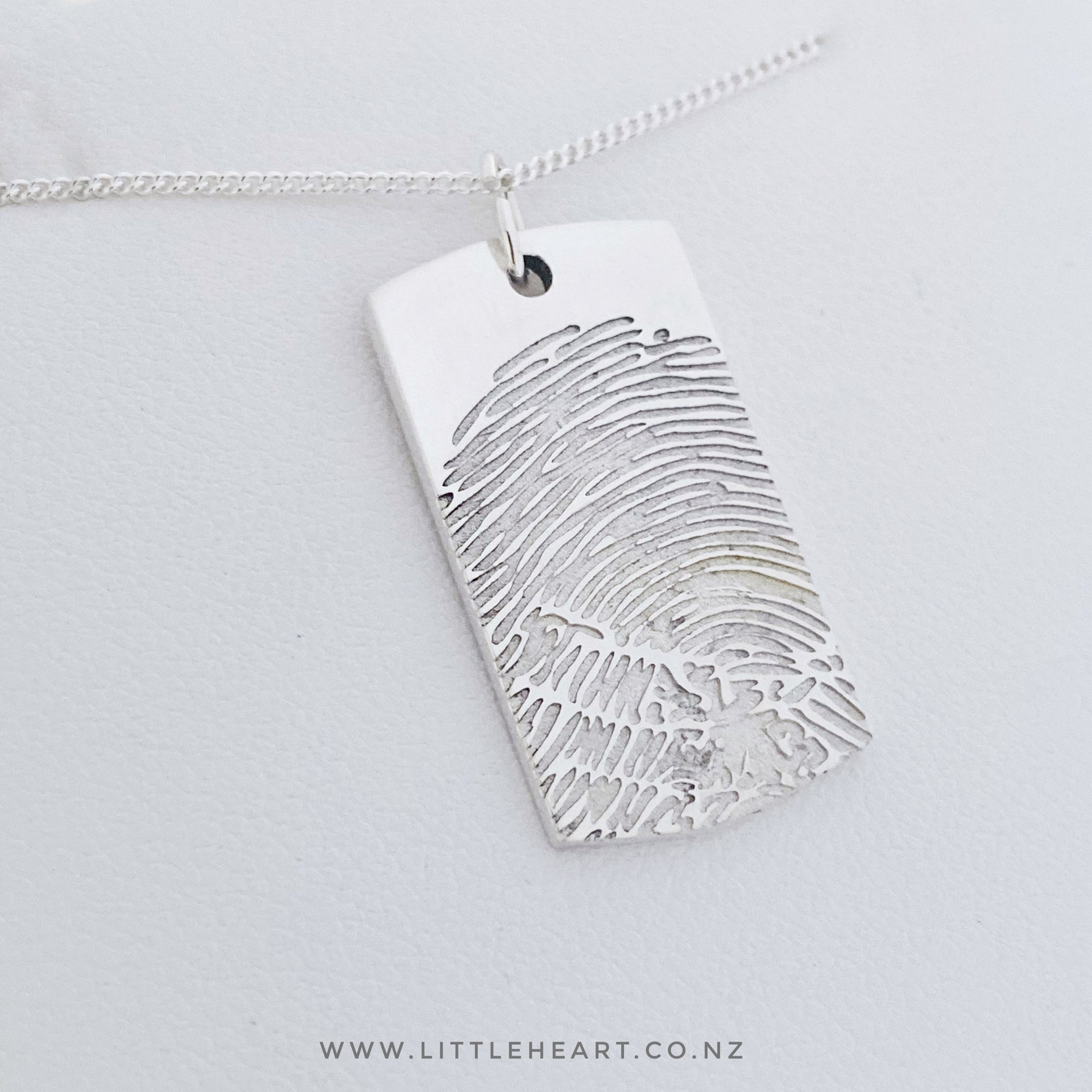 Sterling Silver Mens tag pendant, sterling silver, made in New Zealand