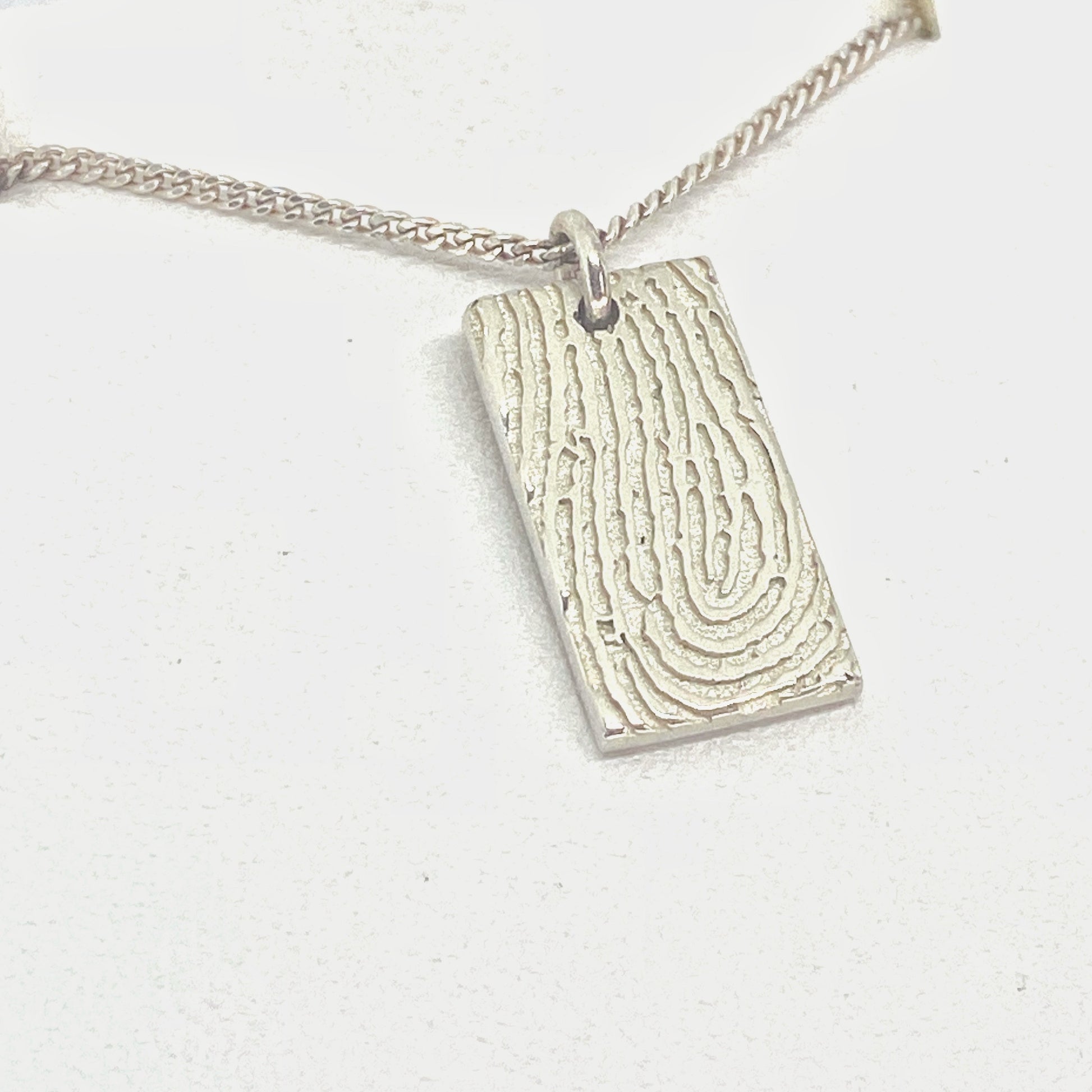 Modern fingerprint bar necklace nz handmade from fingerprints