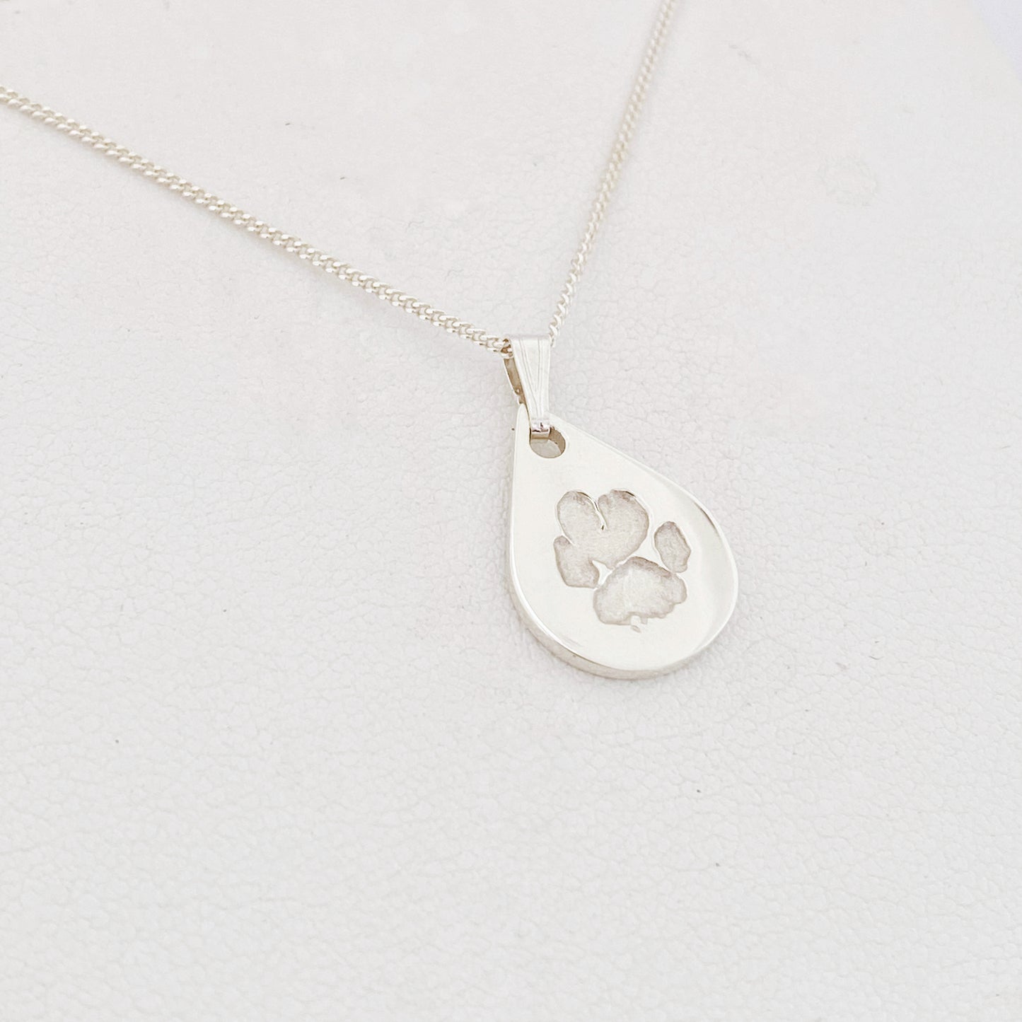 Paw Print Pendant, Mini Print of your actual pets paw print in sterling silver or gold