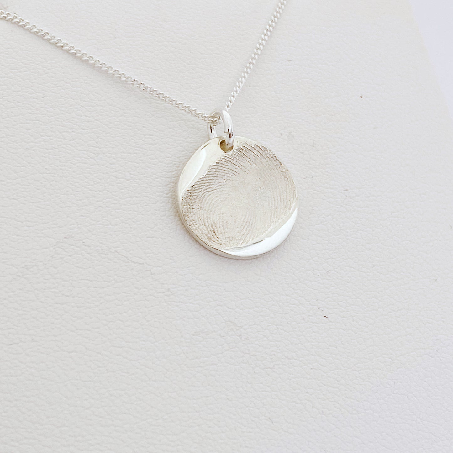 sterling silver fingerprint pendant with gold options, handmade in new zealand