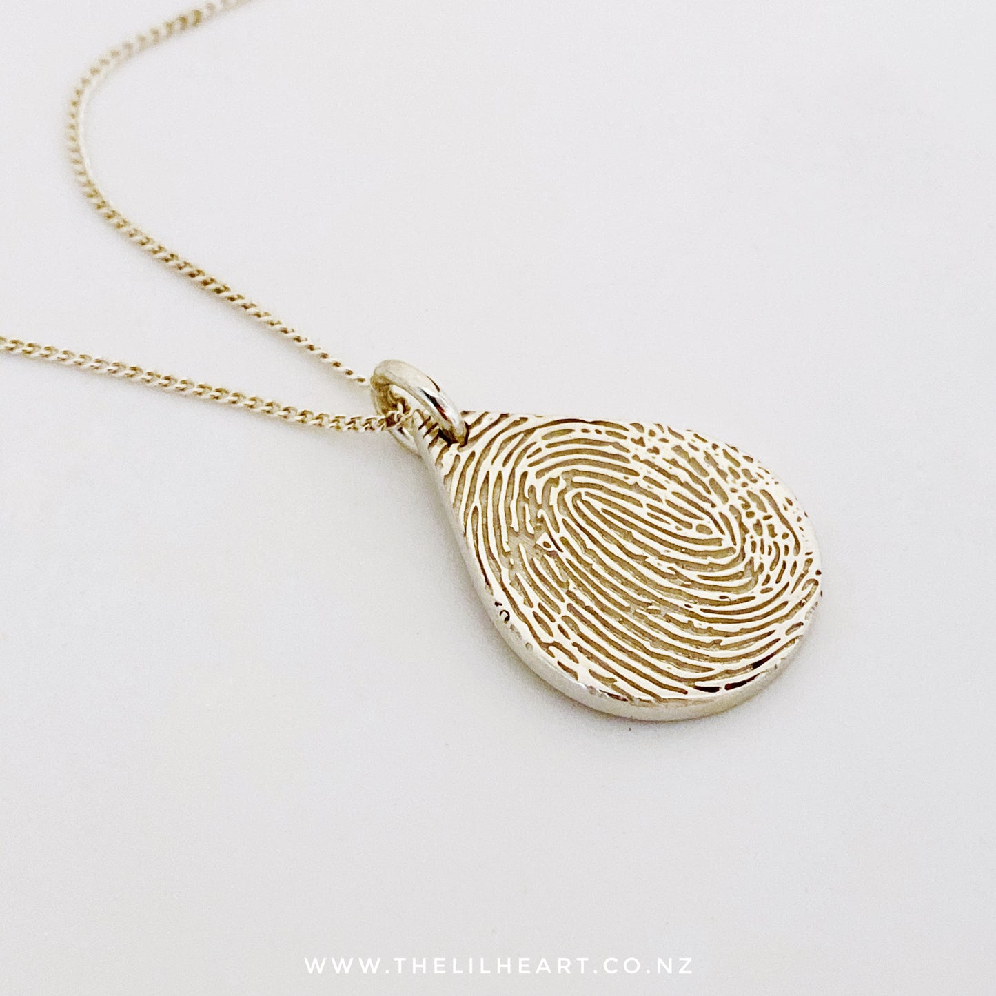 fingerprint pendant touch New Zealand sterling silver necklace fingerprint